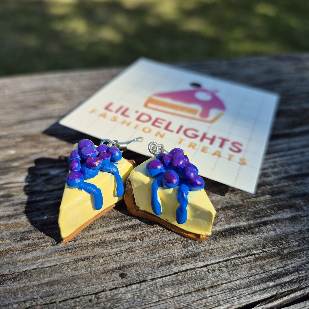 Blueberry Cheesecake Slice Earrings